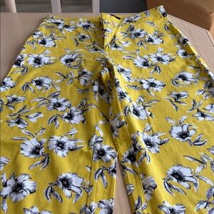 Banana Republic Yellow Floral Pants